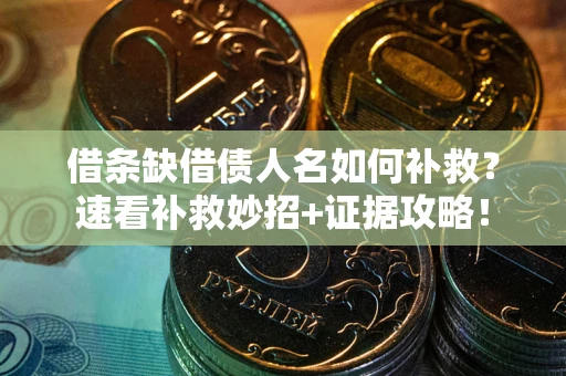 北京借条缺借债人名如何补救？速看补救妙招+证据攻略！